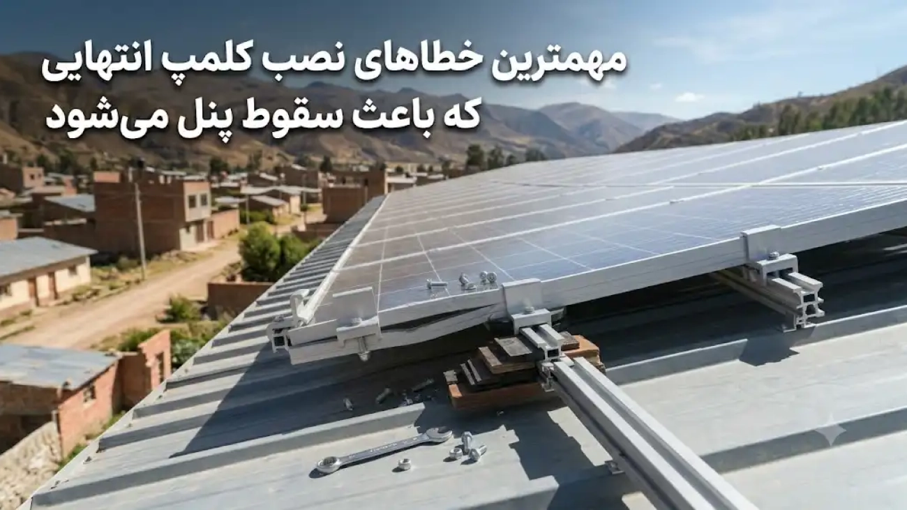 مهم‌ترین خطاهای نصب کلمپ انتهایی که باعث سقوط پنل خورشیدی می‌شود