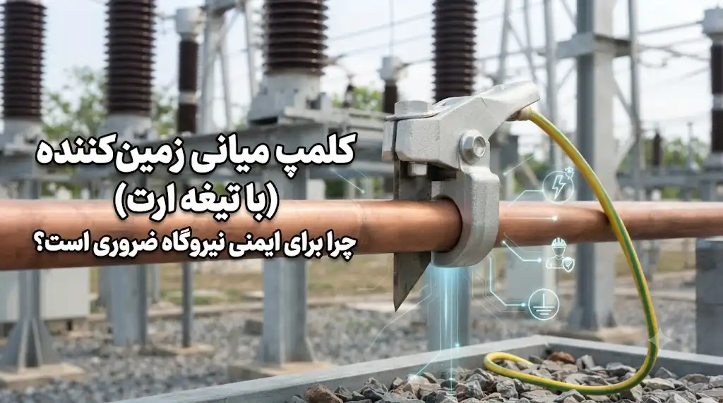 کلمپ میانی زمین‌کننده (با تیغه ارت)؛ چرا برای ایمنی نیروگاه ضروری است؟