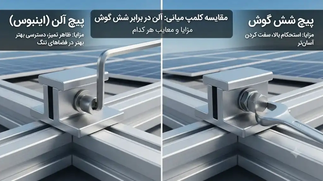 کلمپ میانی با پیچ اینبوس یا پیچ شش گوش؟ مزایا و معایب هر کدام
