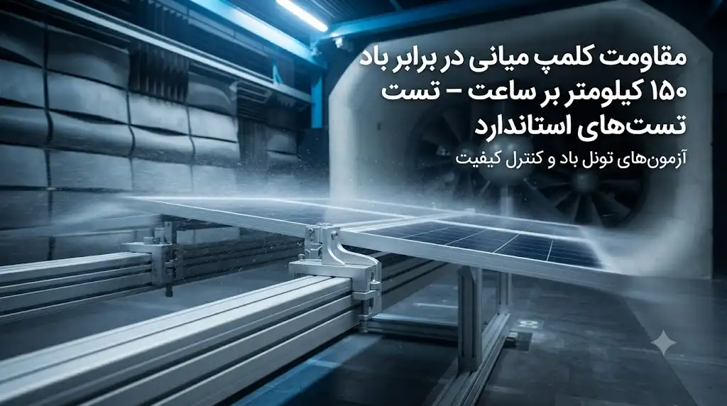کلمپ میانی در برابر بادهای ۱۵۰ کیلومتر بر ساعت – تست‌های استاندارد